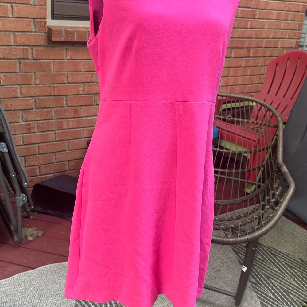 Vibrant Pink Sleeveless Midi Dress